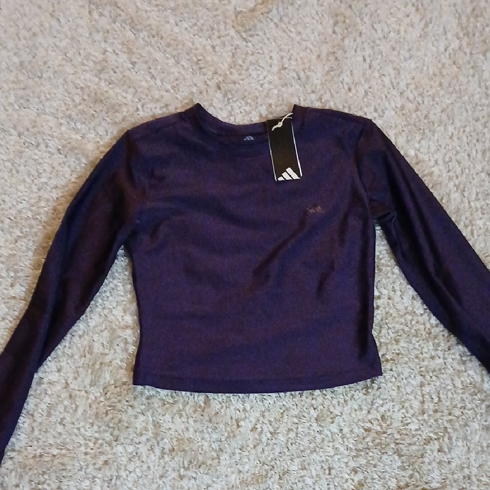 NWT ADIDAS PURPLE SATIN CROP TOP